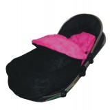 Footmuff  to fit iCandy Peach Pushchairs - Hot Pink Fur / Black Suedette